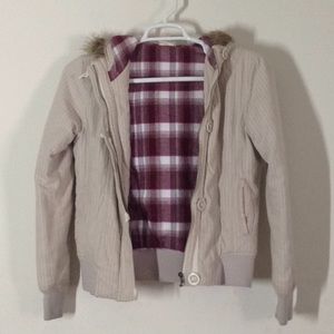 O'Neill Pin Striped  Fur Hooded Jacket